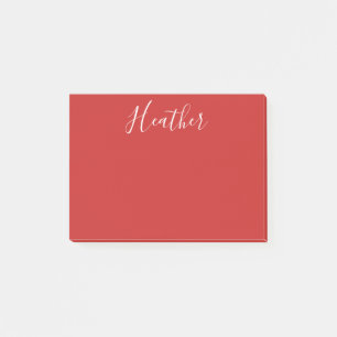 Ihr benutzerdefiniertes weißes Skript in Rot Post-it Klebezettel