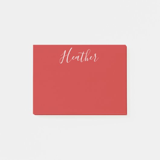 Ihr benutzerdefiniertes weißes Skript in Rot Post-it Klebezettel (Vorderseite)