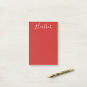 Ihr benutzerdefiniertes weißes Skript in Rot Post-it Klebezettel (Auf Schreibtisch)