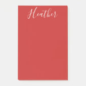 Ihr benutzerdefiniertes weißes Skript in Rot Post-it Klebezettel (Vorderseite)