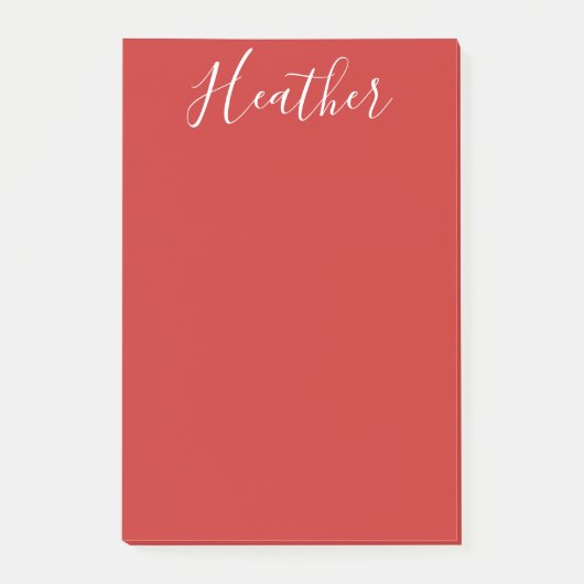 Ihr benutzerdefiniertes weißes Skript in Rot Post-it Klebezettel (Vorderseite)