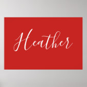 Ihr benutzerdefiniertes weißes Skript in Rot Poster (Vorne)