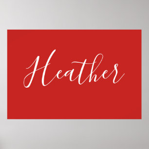 Ihr benutzerdefiniertes weißes Skript in Rot Poster