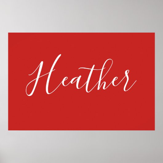 Ihr benutzerdefiniertes weißes Skript in Rot Poster (Vorne)