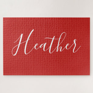 Ihr benutzerdefiniertes weißes Skript in Rot Puzzle