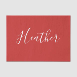 Ihr benutzerdefiniertes weißes Skript in Rot Seidenpapier