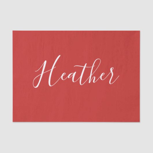 Ihr benutzerdefiniertes weißes Skript in Rot Seidenpapier (Vorderseite)
