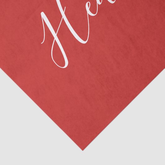 Ihr benutzerdefiniertes weißes Skript in Rot Seidenpapier (Ausschnitt)