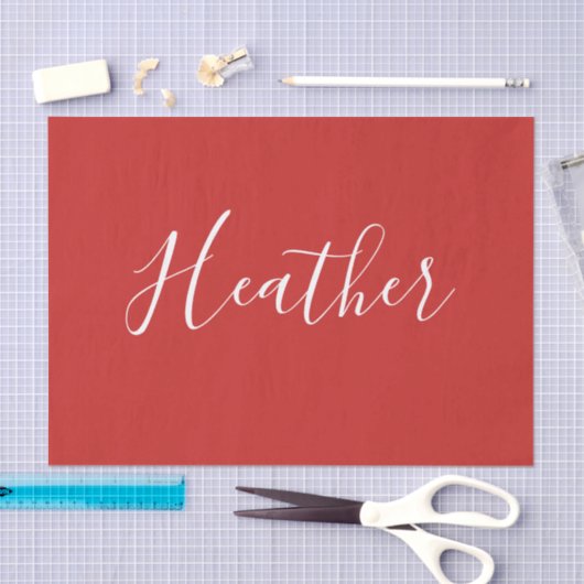 Ihr benutzerdefiniertes weißes Skript in Rot Seidenpapier (Handwerk)