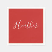 Ihr benutzerdefiniertes weißes Skript in Rot Serviette (Vorderseite)
