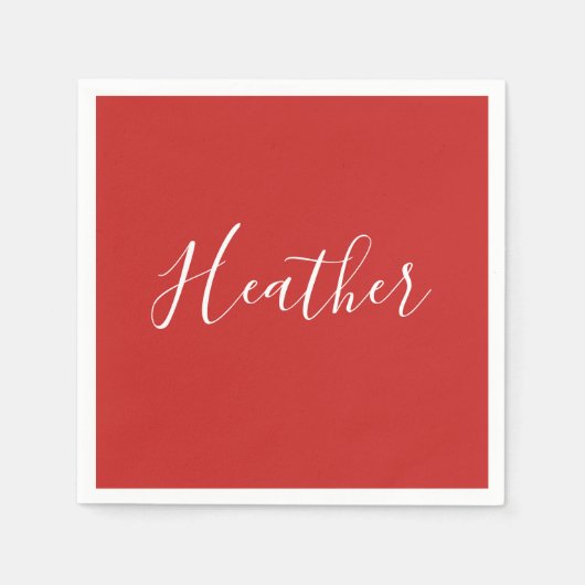 Ihr benutzerdefiniertes weißes Skript in Rot Serviette (Vorderseite)