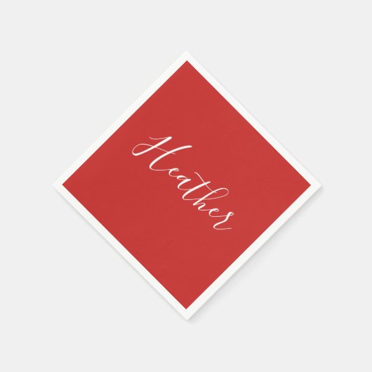 Ihr benutzerdefiniertes weißes Skript in Rot Serviette (Ecke)