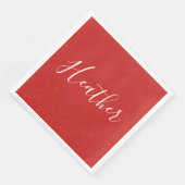 Ihr benutzerdefiniertes weißes Skript in Rot Serviette (Ecke)