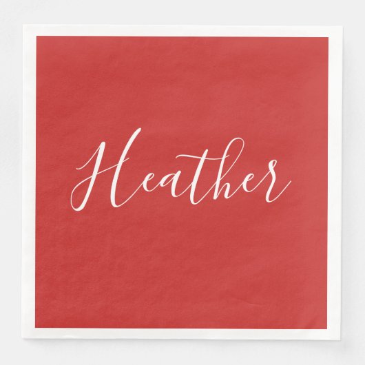 Ihr benutzerdefiniertes weißes Skript in Rot Serviette (Vorderseite)