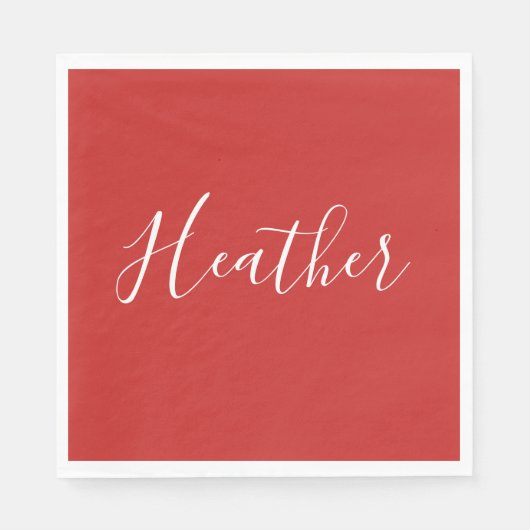 Ihr benutzerdefiniertes weißes Skript in Rot Serviette (Vorderseite)