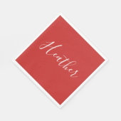 Ihr benutzerdefiniertes weißes Skript in Rot Serviette (Ecke)