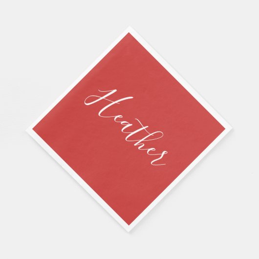Ihr benutzerdefiniertes weißes Skript in Rot Serviette (Ecke)