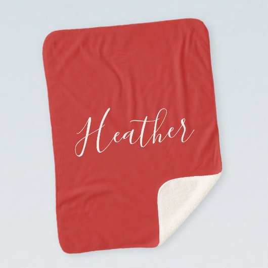 Ihr benutzerdefiniertes weißes Skript in Rot Sherpadecke