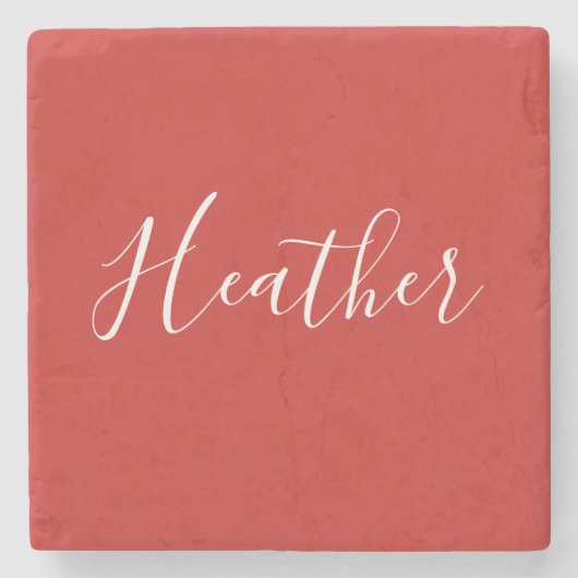 Ihr benutzerdefiniertes weißes Skript in Rot Steinuntersetzer (Vorderseite)