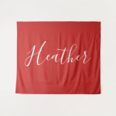 Ihr benutzerdefiniertes weißes Skript in Rot Wandteppich (Vorderseite (Horizontal))