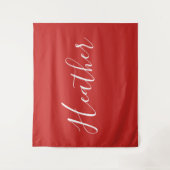 Ihr benutzerdefiniertes weißes Skript in Rot Wandteppich (Vorderseite)