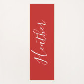 Ihr benutzerdefiniertes weißes Skript in Rot Yogamatte (Vorderseite)