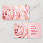 Ihr Beruf, blass rosa Rosen, roter Text Visitenkarte (Vorne/Hinten)