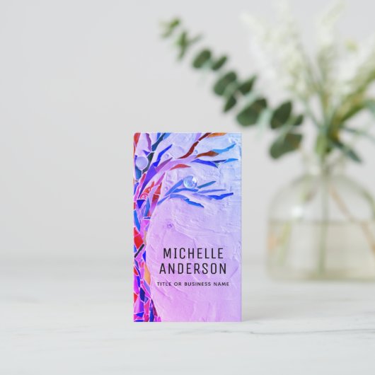 Ihr Beruf Lila Visitenkarte (Stehend Vorderseite)