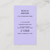 Ihr Beruf Lila Visitenkarte (Rückseite)