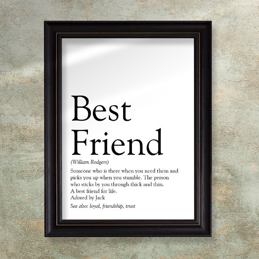 Ihr bester Freund Definition Typografie Modern Fun Poster