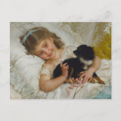 Ihr bester Freund, kleines Mädchen mit Hund, Vinta Postkarte (Vorderseite)