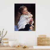 Ihr bester Freund | Kleines Mädchen mit Kätzchen Poster (Küche)