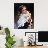 Ihr bester Freund | Kleines Mädchen mit Kätzchen Poster (Heimbüro)