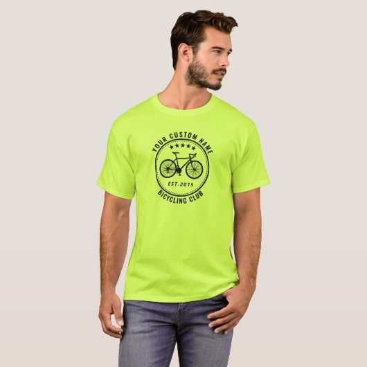 Ihr Bike Club oder Standort Name Sicherheitsgrün T-Shirt (Vorne ganz)