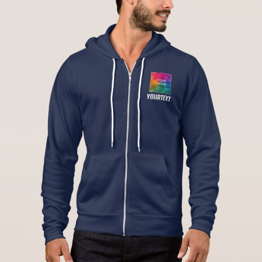 Ihr Bild oder Logo Text Mens beidseitig drucken Hoodie (Vorderseite)