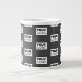 Ihr Bilddesign oder Firmenlogo gekachelt | Grau Jumbo-Tasse (Vorderseite)