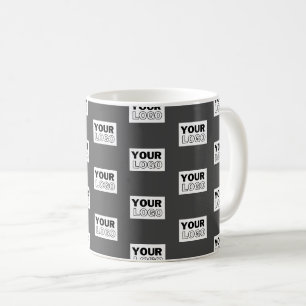 Ihr Bilddesign oder Firmenlogo gekachelt Grau Kaffeetasse