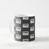 Ihr Bilddesign oder Firmenlogo gekachelt | Grau Kaffeetasse (Vorderseite Links)
