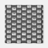 Ihr Bilddesign oder Firmenlogo gekachelt | Grau Magnet (Vorne)