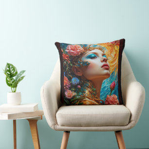 Ihr Blumenzauber AI Concept Art von Xzendor7 Kissen