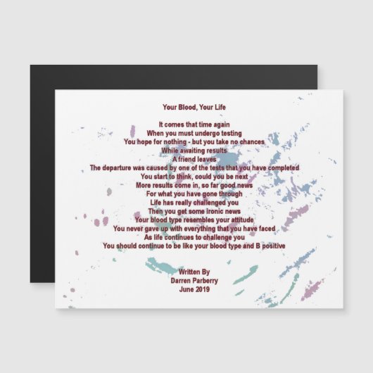 Ihr Blut, Ihr Leben 10cm x 14cm Magnetkarte (Vorne/Hinten)