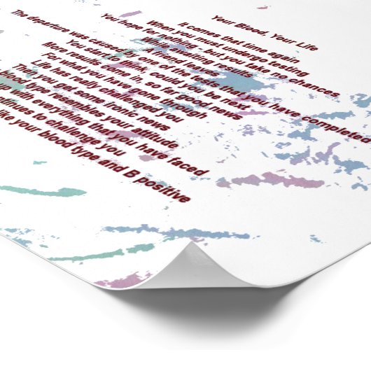 Ihr Blut, Ihr Leben 12cm x 17cm Werbeträger Poster (Ecke)