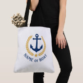 Ihr Boot Name Anchor Gold Laurel Star Groß Weiß Tasche (Von Nahem)