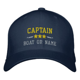 Ihr Boot Name Captain Nautical Stars Gold Silver Bestickte Baseballkappe