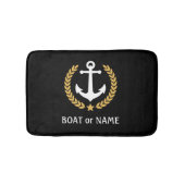 Ihr Boot Name Nautical Anchor Gold Laurel Black Badematte (Vorderseite)