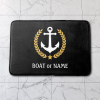 Ihr Boot Name Nautical Anchor Gold Laurel Black