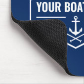 Ihr Boot Name Nautical Anchor Oars Helm Navy Mousepad (Ecke)