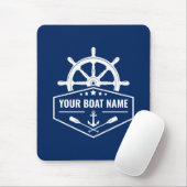 Ihr Boot Name Nautical Anchor Oars Helm Navy Mousepad (Mit Mouse)