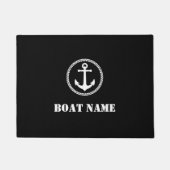 Ihr Boot Name Sea Anchor Black Fußmatte (Vorderseite)