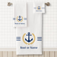 Ihr Boot oder Name Anchor Gold Laurel Streifen wei